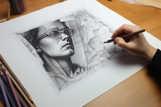 Foto lascia andare la tua immaginazione con l'ultimate ar 32 pencil sketch frame