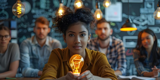 Foto svelare la creatività tecniche innovative di brainstorming e sessioni strutturate concetto pensiero creativo attività di braintorming generazione di idee workshop strutturati