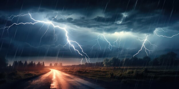 自然 の 怒り の 雷嵐 を 雷 で 解き放つ 自然 災害
