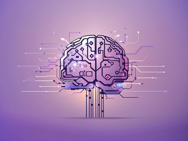 Unleashing the potential artificial intelligence brain illustration stock 6