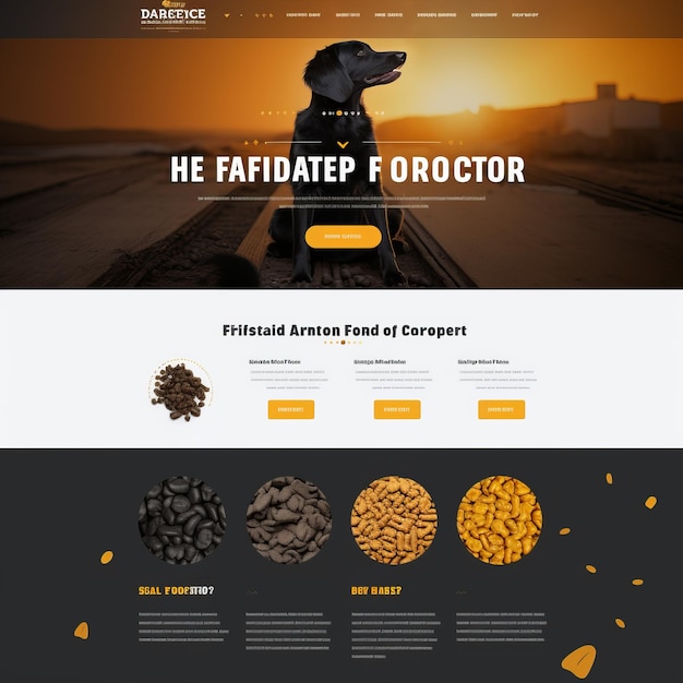 Photo unleashing the power dynamic website design for performance dog food on a white canvas