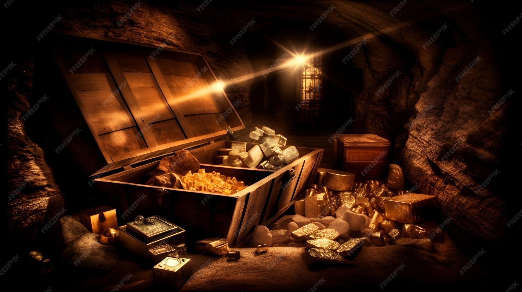 Premium AI Image | Unlocking Hidden Treasures A Chest Overflowing with 