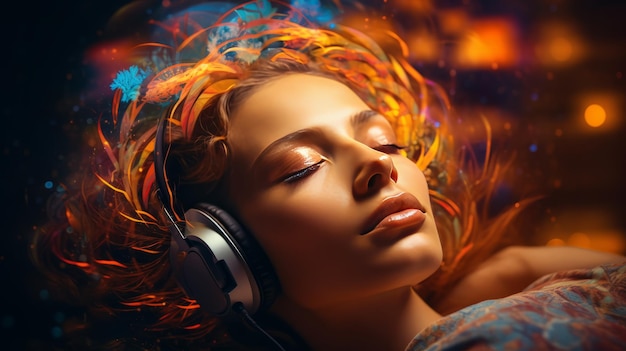 Photo unlocking the inner potential harnessing the power of sleep affirmations high frequency music an