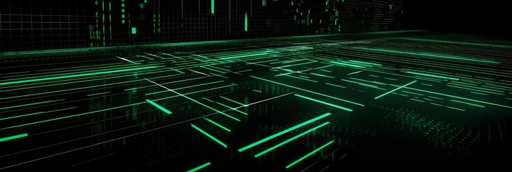 Photo unlocking the secrets of the digital realm futuristic perspective of stylish green matrix code line
