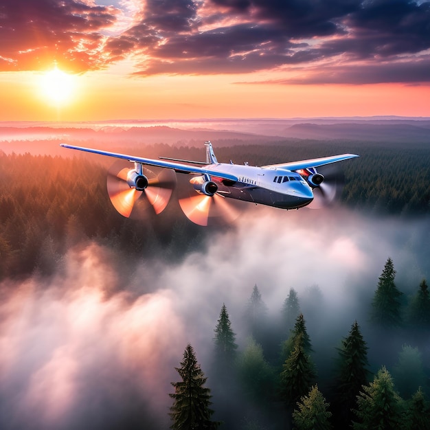 Unmanned aerial vehicle gliding through the clouds