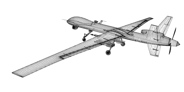 Unmanned Aerial Vehicle (UAV) , body structure, wire model