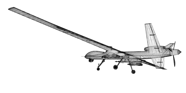 사진 무인항공기(uav), 차체구조, 와이어모형