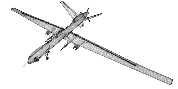 無人航空機（UAV）、車体構造、ワイヤーモデル