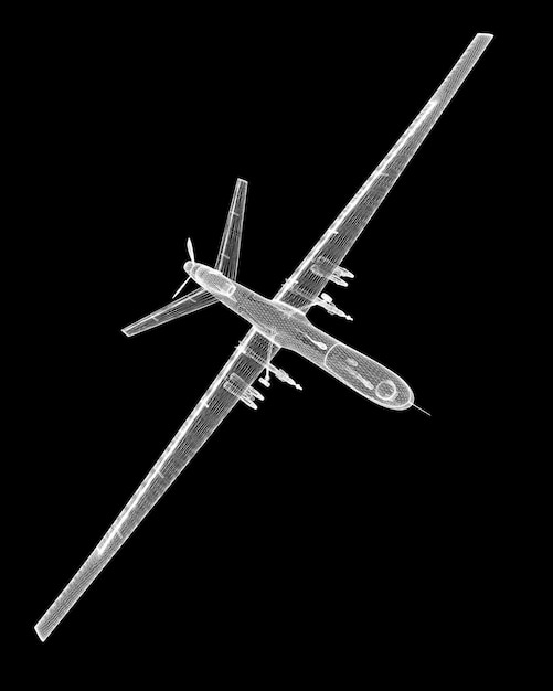 Unmanned Aerial Vehicle (UAV), carrosseriestructuur, draadmodel