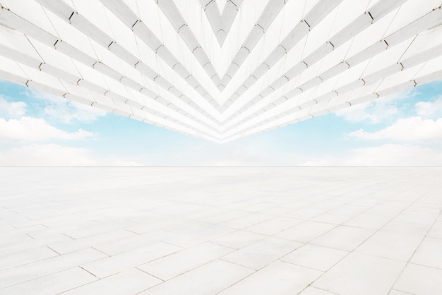 Unmanned brick square strip roof and ink mountains used for the\
background of car advertising