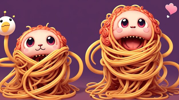 unny and cute pasta monsters