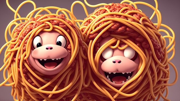 unny and cute pasta monsters