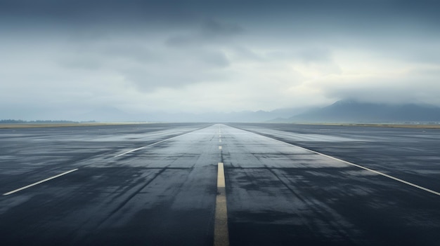 写真 空港の無人滑走路 ゲネレーティブai