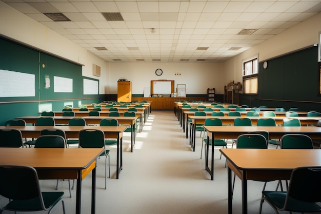 Unoccupied space Classrooms emptiness signifies the universitys educational potential