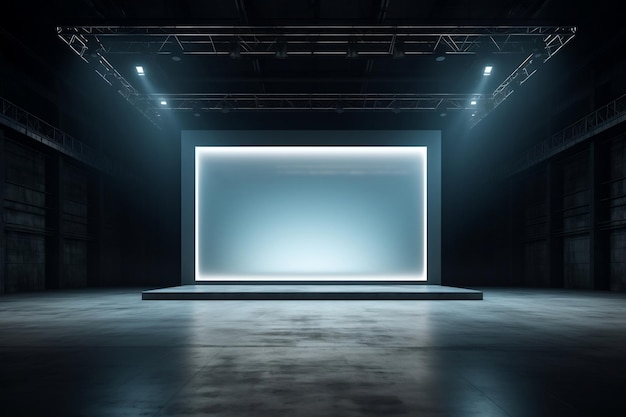 Unoccupied stage Set for Gathering or Professional Seminar Generative AI