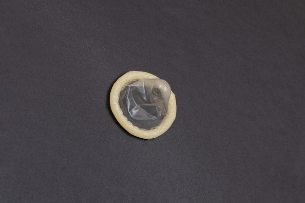 Unpacked latex condom