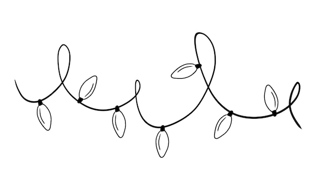 Unpainted garland on a white background