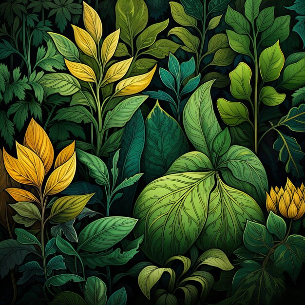 Premium Photo  Unraveling the Enchanting Foliage Pattern