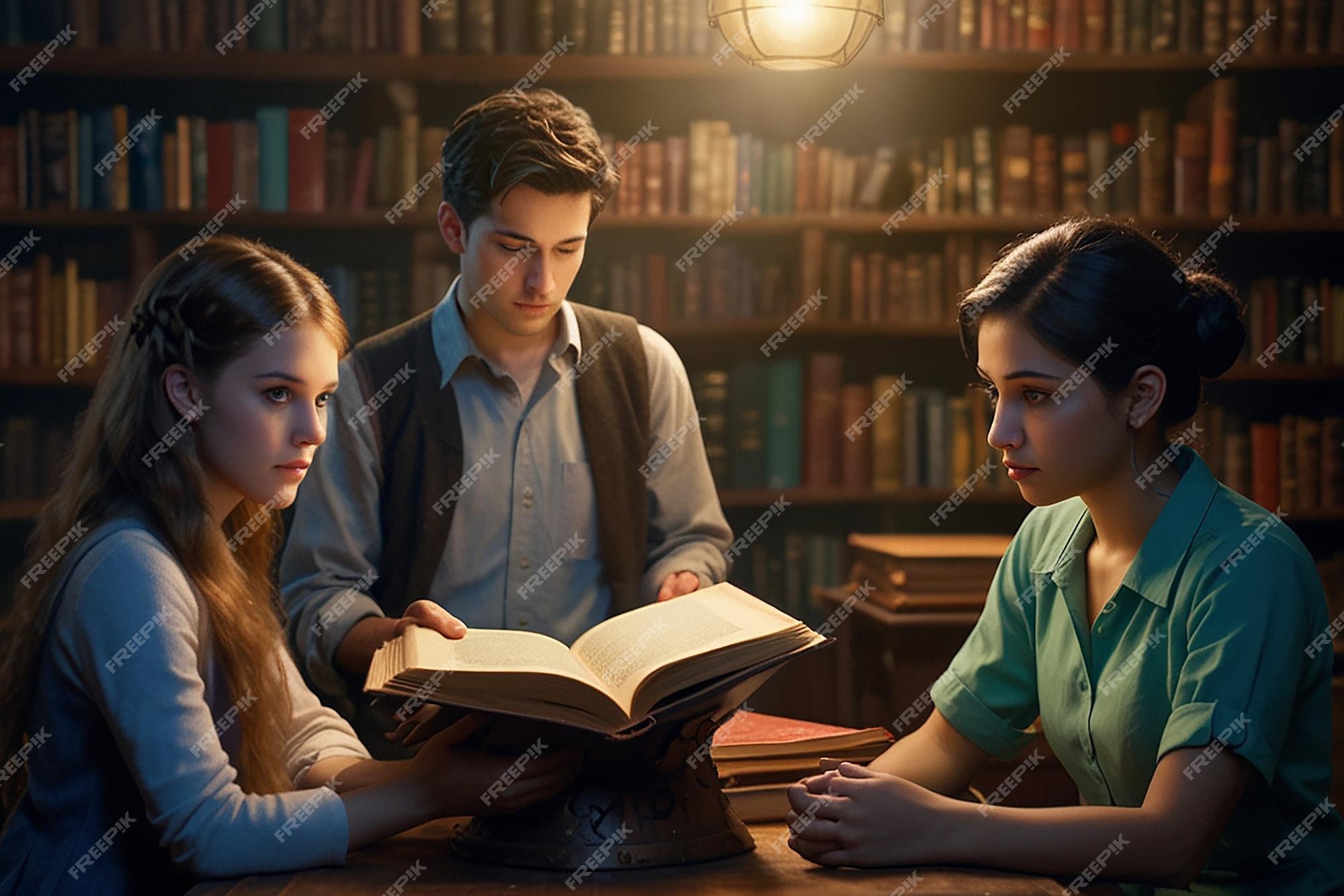 Premium Photo Unraveling the Mystery Friends and the Cursed Tome