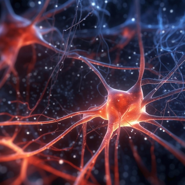 Unraveling Neural Networks 3D Rendering of Neurons and Nervous System AI