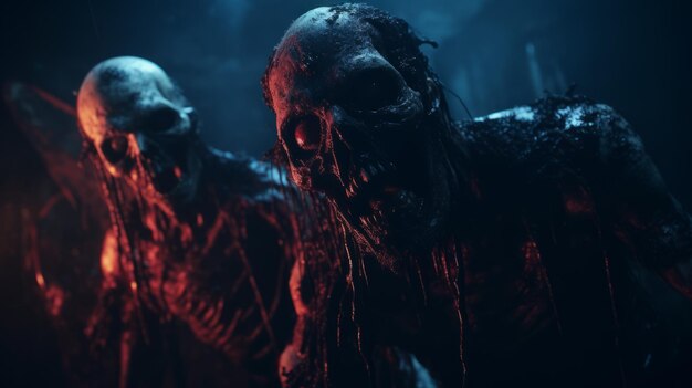 Photo unreal engine 5 dark indigo trashcore fantastical zombie apocalypse