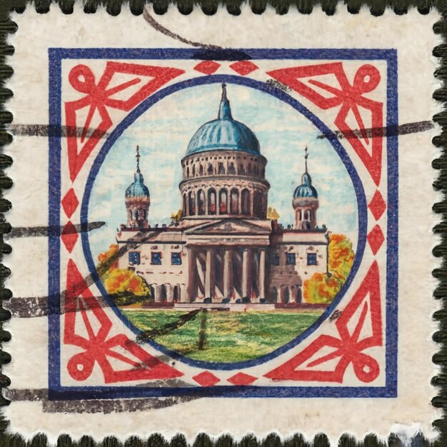 Photo unreal postage stamps from different countries and times