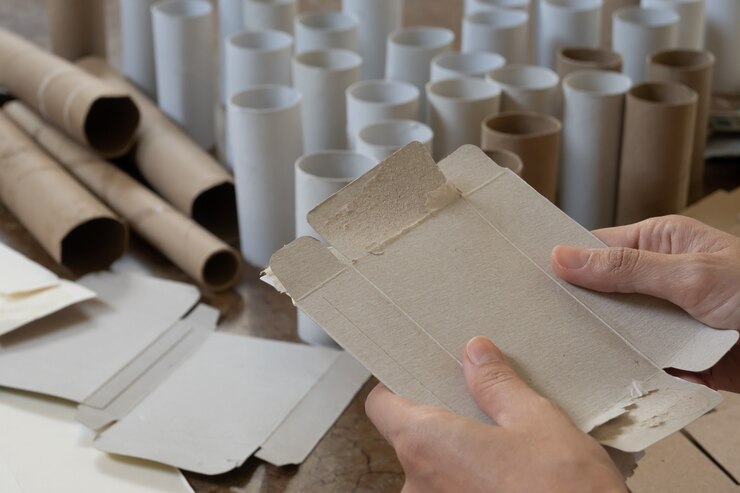 Unrecognizable woman is holding a cardboard with copy space, recycling concept