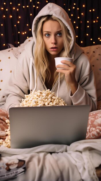 Photo unrecognized woman eating unhealthy food and crying