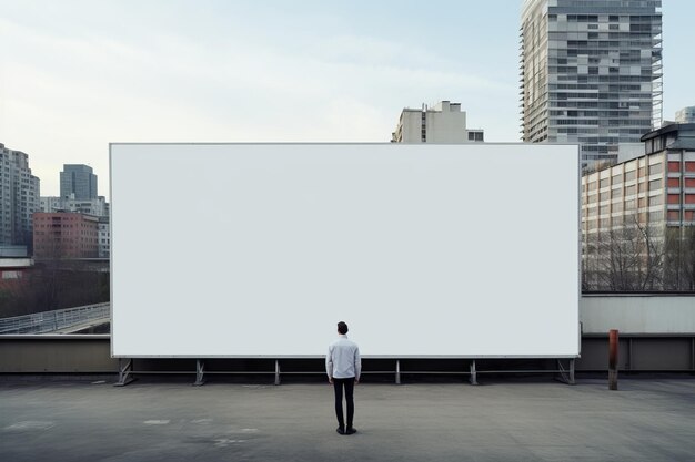 Photo unseen messages the enigmatic figure behind the blank billboard