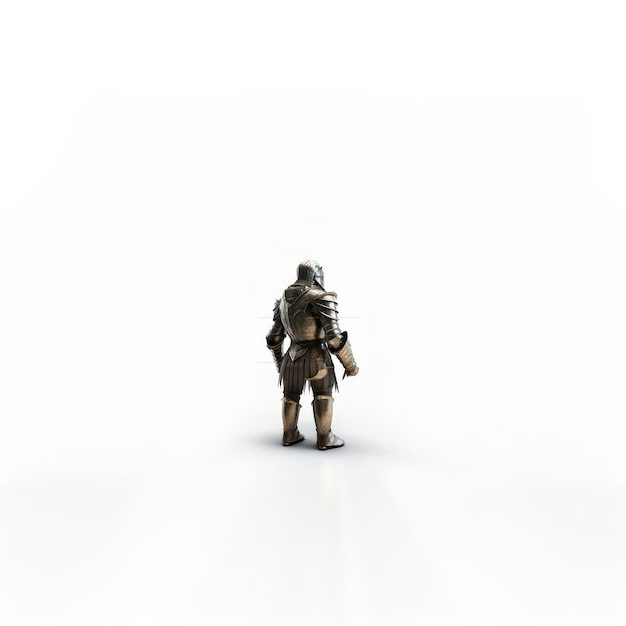 Foto il protettore invisibile un cavaliere fantasy in armatura iper realistico e iper dettagliato rivolto all'indietro