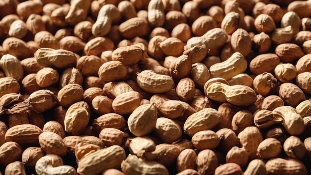 Unshelled peanuts in abundance for snack food in view