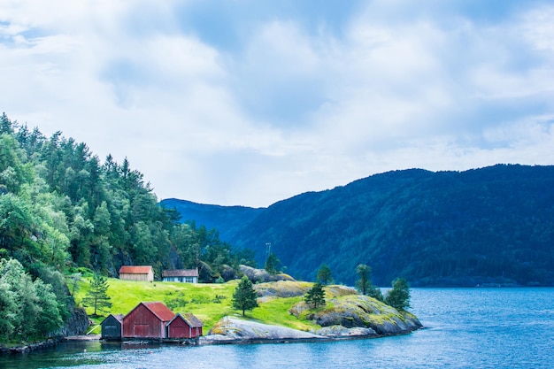 Photo unspoilt natural beauty of the norwegian landscape