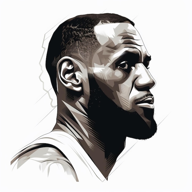 The Unstoppable Legend Lebron James in Cinematic Monochrome