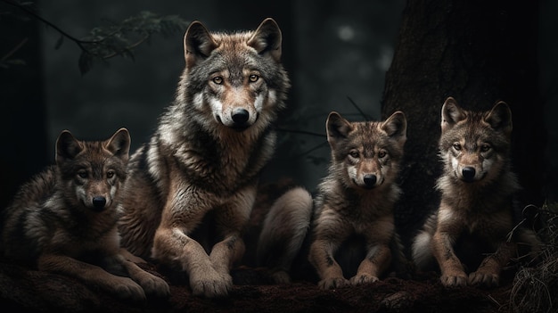 Untamed Wolf Family Bonds in the Wilderness A Glimpse of Wild Kinship