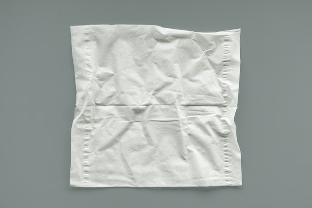 Unused crumpled white tissue