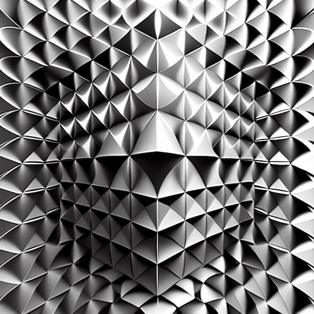 Unusual geometric pattern in silver black colors, optical illusion, original creative background,