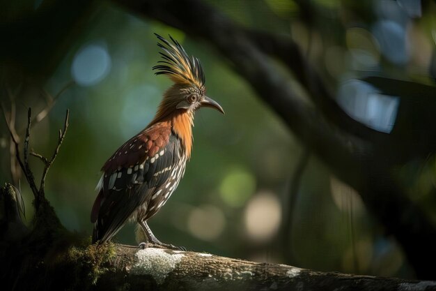 Unusual Hoatzin Bird in the Amazon Basin