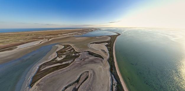 Unusual Islands on Lake Sivash and top view