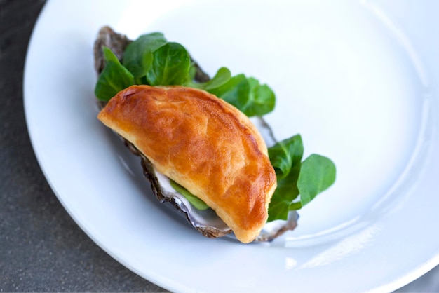 Unusual sea food on a white plate