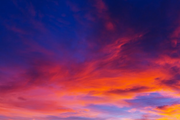 Unusual storm clouds at sunset