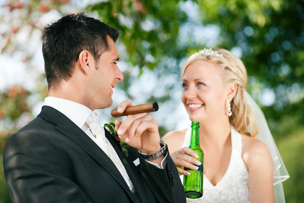 Unusual wedding couple