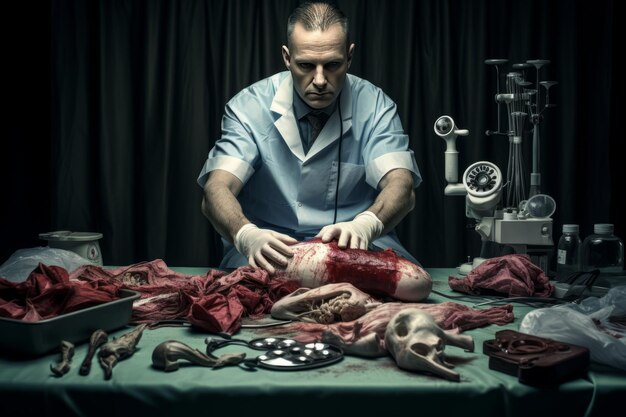 Photo unveiling the artistry of a doctors work process a captivating medical theme