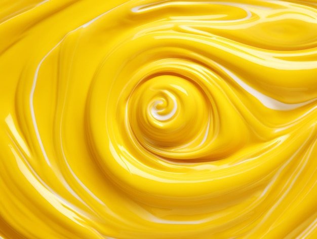 Photo unveiling the artistry the mystical swirl of yellow paste in focus