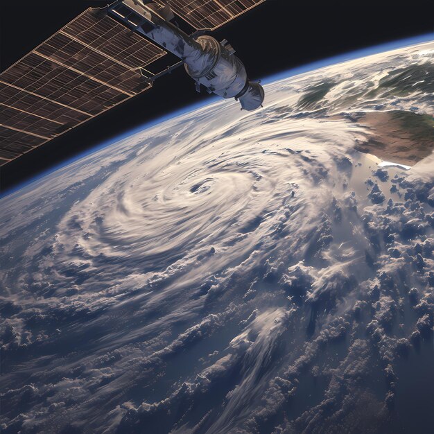 Photo unveiling the atmosphere aerial view of earths stormy skies