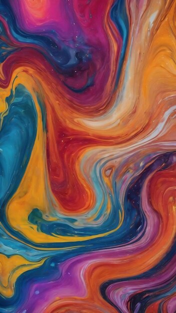 Unveiling the dynamic energy of abstract painting background in vivid colors marbleized bright effec