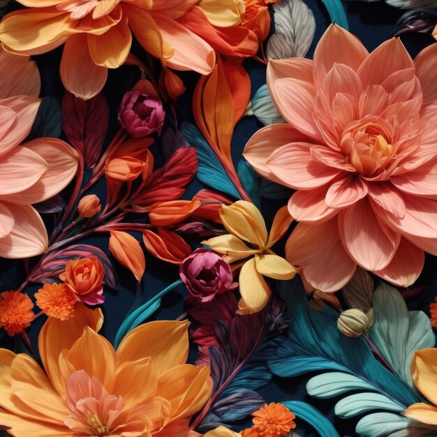 Premium AI Image  Unveiling the Elegance of Floral Beauty Patterns