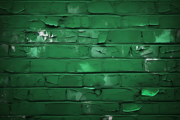 Unveiling the enigmatic beauty a deep green painted brick wall in vector cement texture background