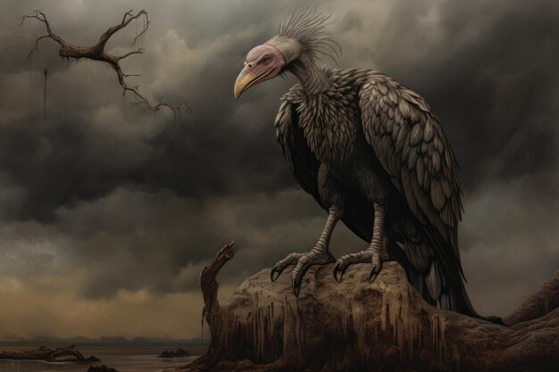 Premium Photo  Unveiling the Enigmatic Vulture Thunderbird Amidst 
