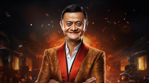 Photo unveiling the futuristic 8k hyper realistic portrait of jack ma cofounder of alibaba group