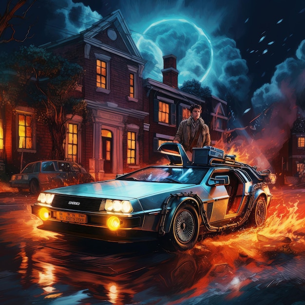 Photo unveiling the iconic 'back to the future' background a journey through time and technology